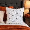 Removable Washable Cushion Shells Halloween Ghost Cover, Fuzzy Throw Pillow 18x18 Inch Versatile Square Covers Plush Case for Sofa Couch Home Holiday