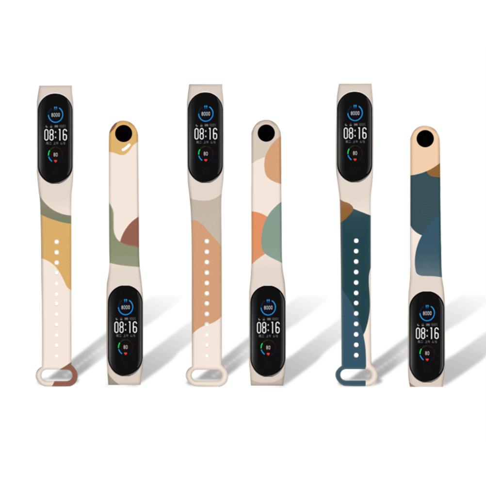 Цветной ремешок, совместимый для Xiaomi Mi band 3 4 5 6, мягкий ТПУ, сменный браслет на запястье