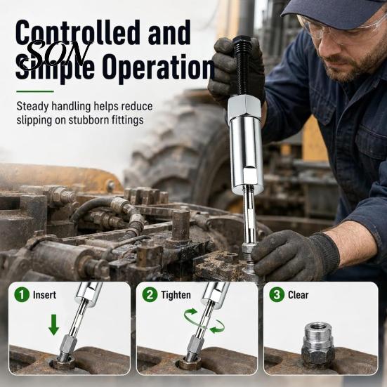 Industrial Lubrication Port Dredge Grease Nozzle Unclogging Tool, Heavy Duty Manganese Steel Fitting Cleaner, Efficient Blockage Removal Tool