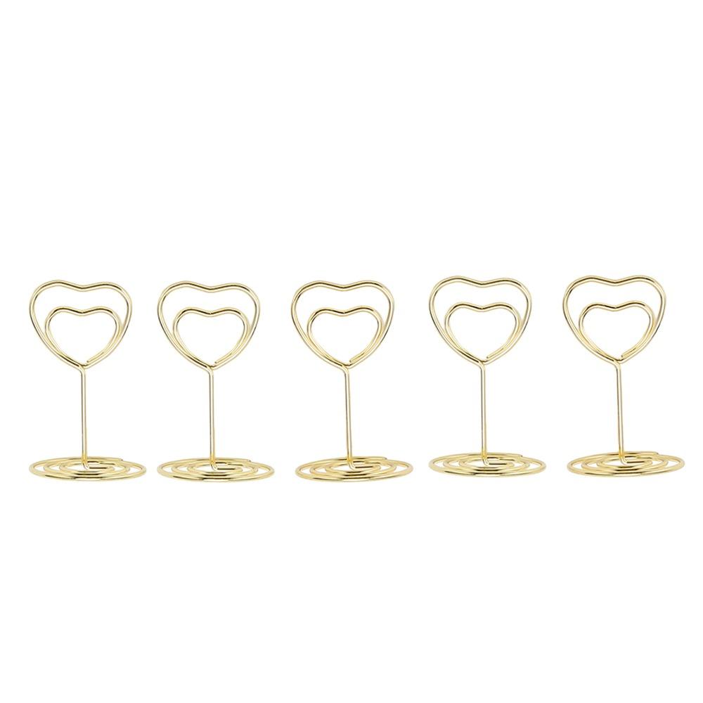 25PCS Sturdy Metal Table Number Stands Heart Shaped Name Card Clips Valentine's Day Decor