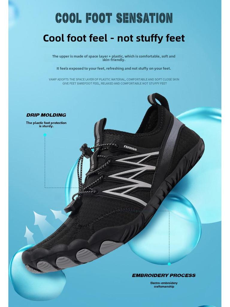 Обувь для плавания на открытом воздухе большого размера для мужчин и женщин - Летняя пляжная и речная обувь для заброда и отдыха на пять пальцев