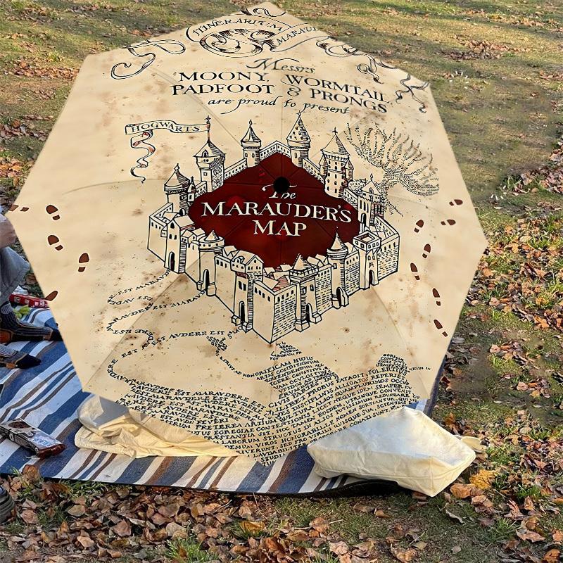 1 шт. Зонт «Карта Мародеров» - 8 ребер усиленный, автоматическое открытие, легкий и прочный, милый модный аксессуар для улицы, D2665