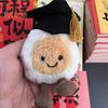 Graduation Egg Plush Doll Stuffed Toy with Bachelor's Hat Fun Food Pillow Cute And Quirky Plush Doll Gift for Graduates