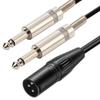 Waveman XLR To TS Cable, 6.35mm 2-Pole Male To Male Cable, 6N OFC Oxygen-Free Copper, Compatible with Amplifiers and Speakers, 1 Meter