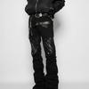 Джинсы на заказ визуальный отдел кожаный микро-пуллер мужские ро яби уличный панк плиссированные мешковатые повседневные комбинезоны