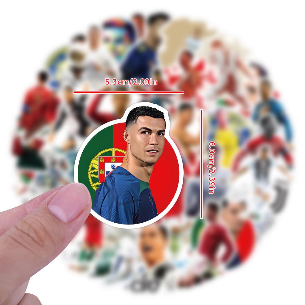 50PCS Football Star Cristiano Ronaldo Stickers Graffiti Stickers DIY Diary Phone Case Handmade Scrapbook Aesthetic Stickers