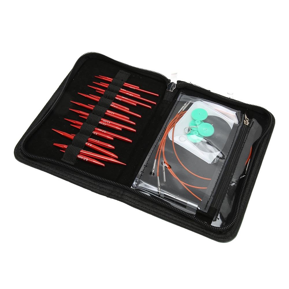 Aluminum Interchangeable Needles Set 9 Sizes Aluminum Knitting Needles For Hats