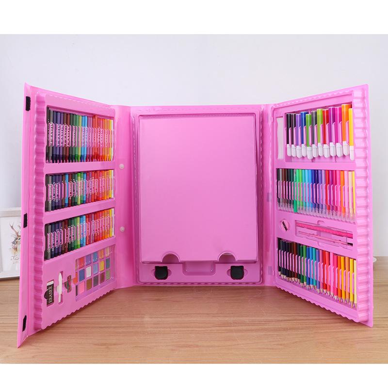 208pcs Children's Brush Watercolor Pen Set Gift Box Stationery Painting Set Gift