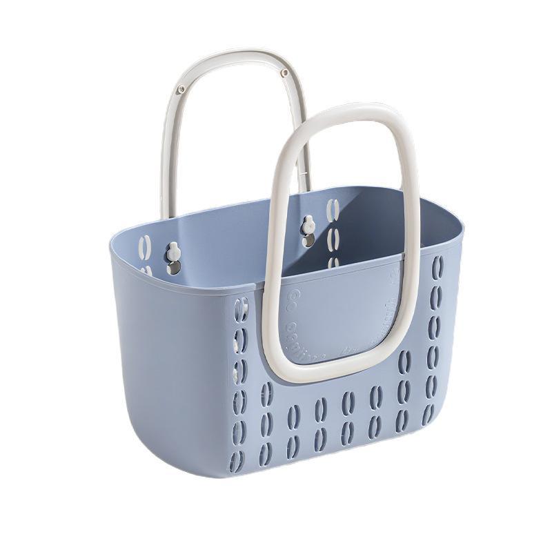 Cesto portaoggetti da doccia portatile con manici rinforzati, contenitore in plastica con fori di drenaggio per dormitorio, palestra, bagno, viaggio, portaoggetti per articoli da toeletta
