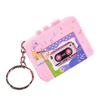 Retro Cassette Recorder Toy 10 Songs Play/Pause Function Tape Compartment Keychain Bag Decoration Fun Kids Voice Changer Pendant