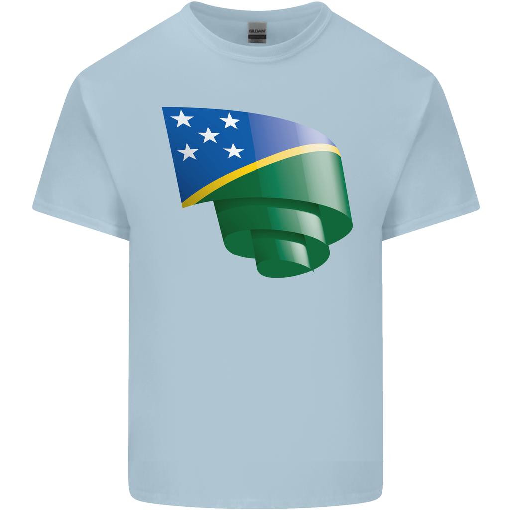 Curled Solomon Islands Flag Day Football Unisexs Light Cotton TShirt