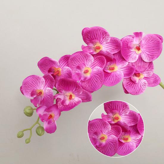 Искусственные цветы орхидеи на длинных стеблях, реалистичные орхидеи фаленопсис, не требующие ухода, бархатные лепестки, искусственный цветок, домашний декор