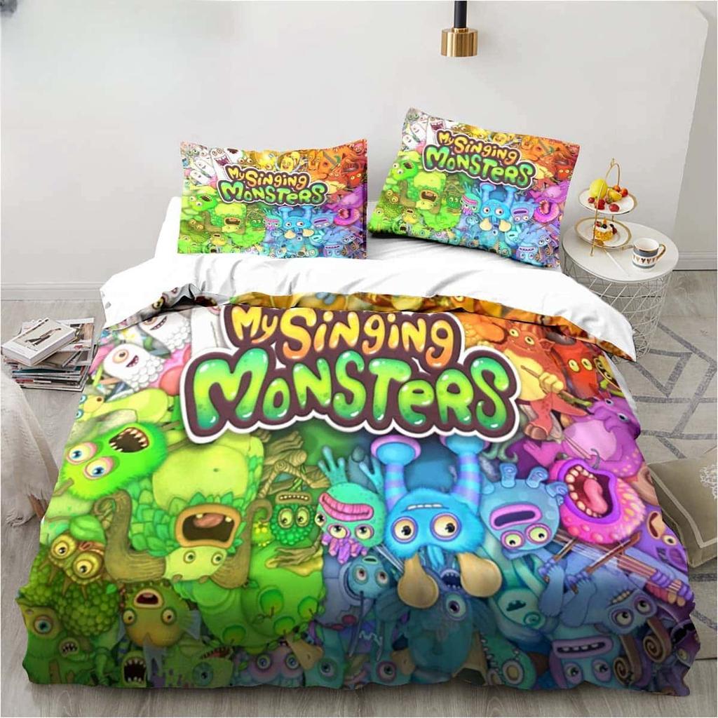 3D Print My Game Singing Monsters Bedding Sets Comforter Quilt Bed Cover Duvet Cover Pillow Case 2-3 Pieces Sets Kids Adult Size