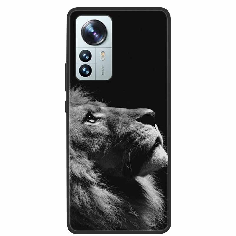 Чехол для телефона Xiaomi 12T Pro Чехол-крышка Лев Волк Черный Мягкий Силиконовый Чехол Для Xiaomi 12T Pro Задняя Крышка Чехол 12 T 12TPro Funda Capa