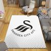 Swansea City AFC Flannel Printed Carpet, Home Sofa Decoration for Living Room & Bedroom, Non‑Slip Play Flannel Floor Mat for Game Room