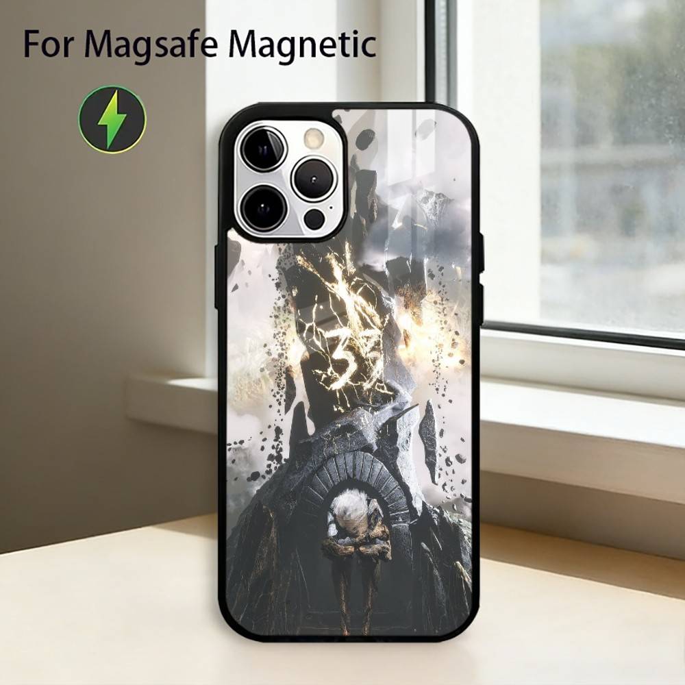 Игровой чехол C-Clair Obscur E-Expedition 33 для iPhone17,16,15,14,13,12,11 Plus,Pro Магнитный для беспроводной зарядки MagSafe