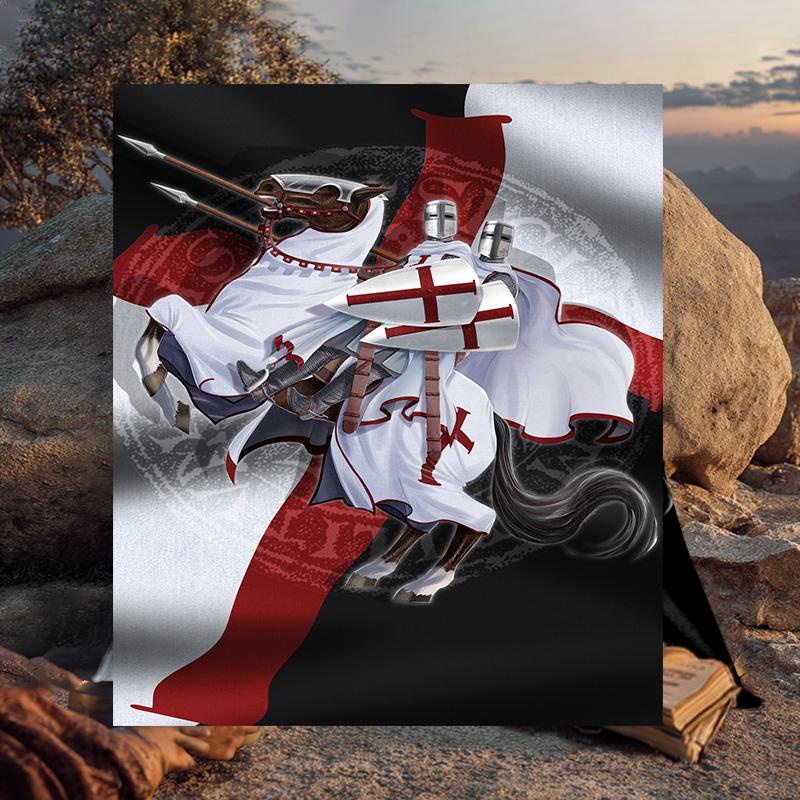 1PC Knightly Warrior In Armor Flannel Blanket Gift, Suitable for Both Men And Women, Soft Ideal for Beds And Sofa, Birthday Or Christmas Gift