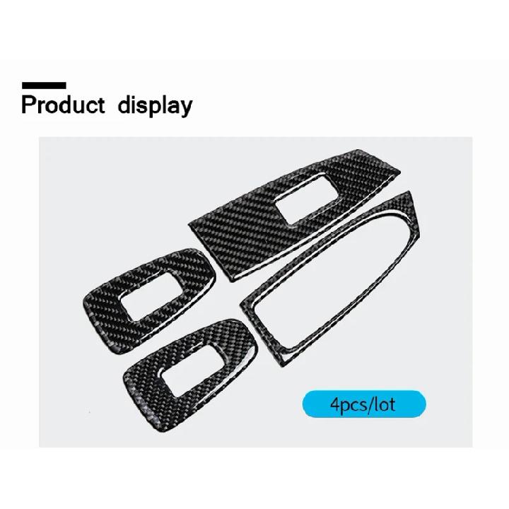 4PCS For BMW F07 5GT 2011-2017 Carbon Fiber Car Window Lifter Control Frame Window Switch Decor Armrest Panel Sticker Accessorie