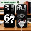 Шесть S-Семь 67 Чехол для телефона для iPhone17,16,15,14,13,12,11 Plus,Pro Магнитный для Magsafe Беспроводной зарядки