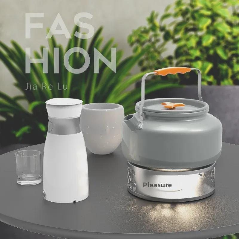 Stainless Steel Tea Warmer: Candle Heated Base for Brewing and Warming Tea