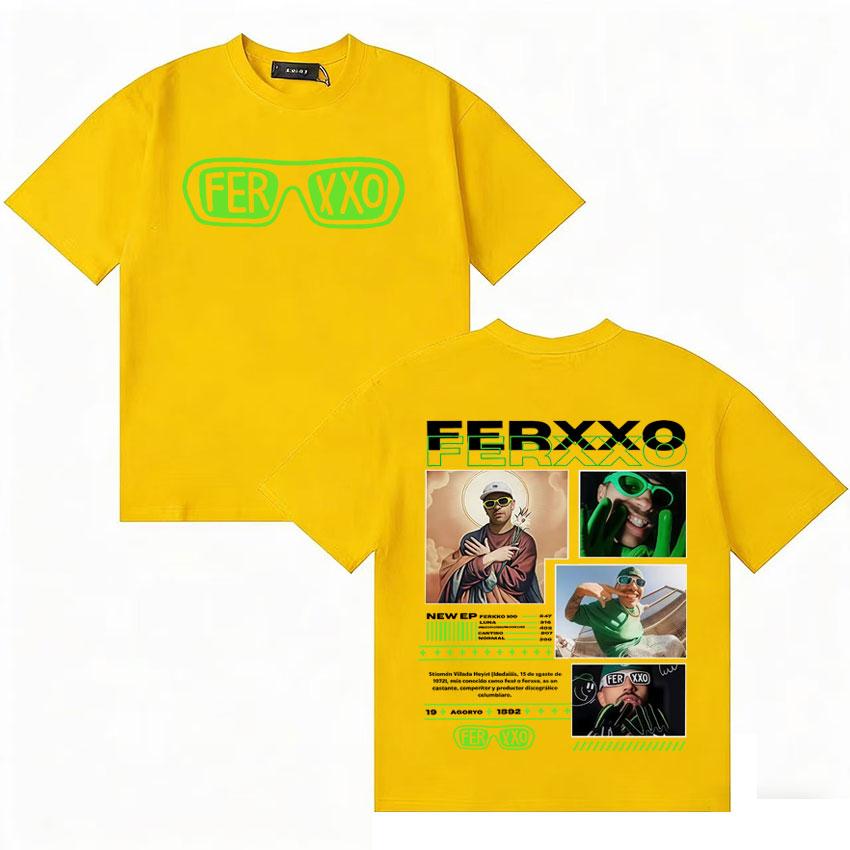 Ferxxo Reggaeton Pop Music Album 2025 Tshirt Unisex Women High Quality Summer T Shirt Teenagers Cotton Oversized Crewneck Tee Shirt