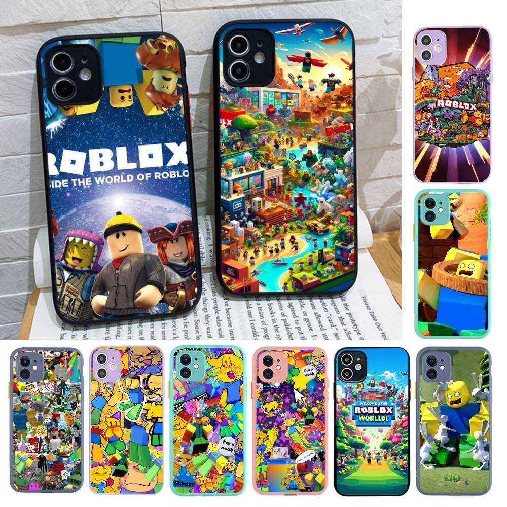 Популярная игра R-Roblox Чехол для телефона Для IPhone 16 Pro Max 15 14 13 12 11 XS MAX X Plus Конфетный Цвет Матовый ТПУ Чехол для Телефона