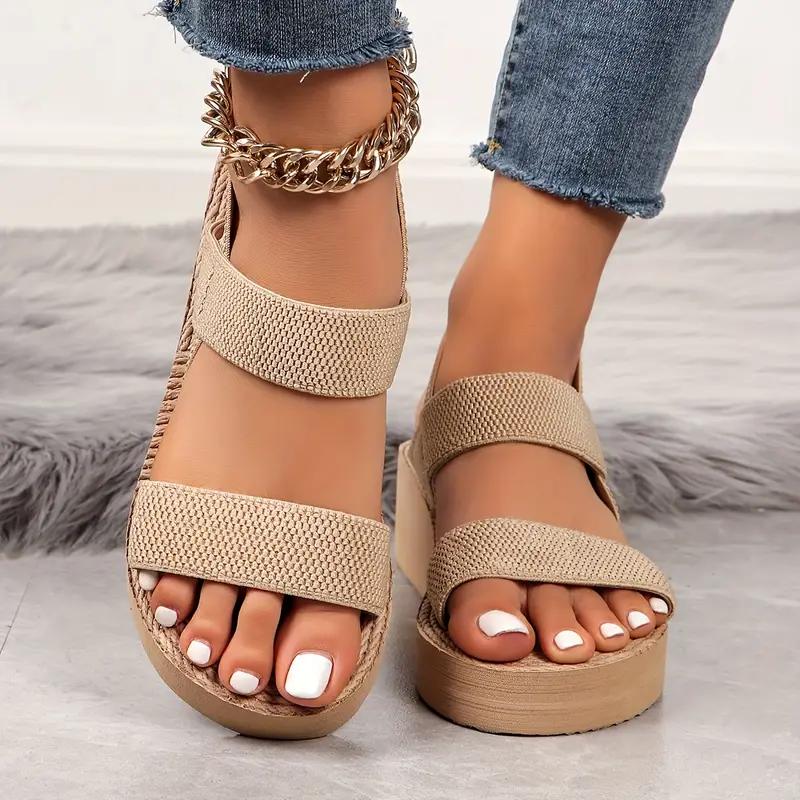 New Minimalist Slingback Wedge Sandals Outdoor Summer Lightweight Slides Solid Color Thick Bottom Ladies Shoes Female Sandals