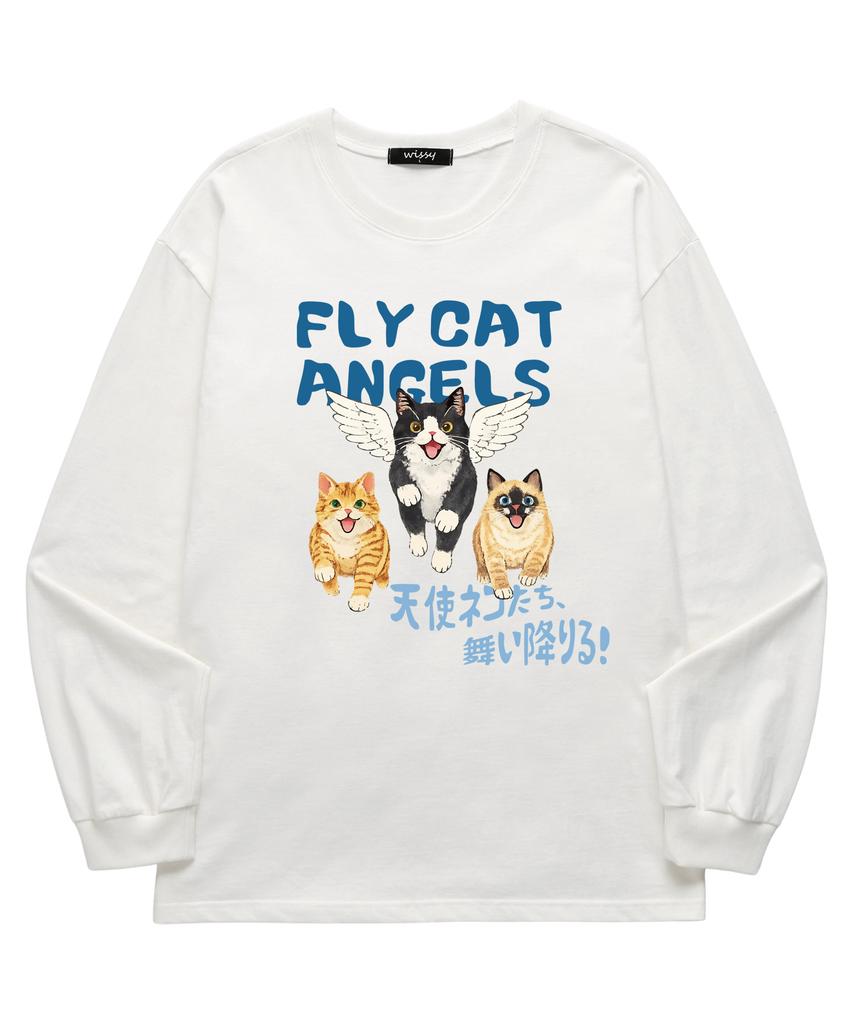 Футболка с длинным рукавом Wissi Fly Cat (Wls041) белый