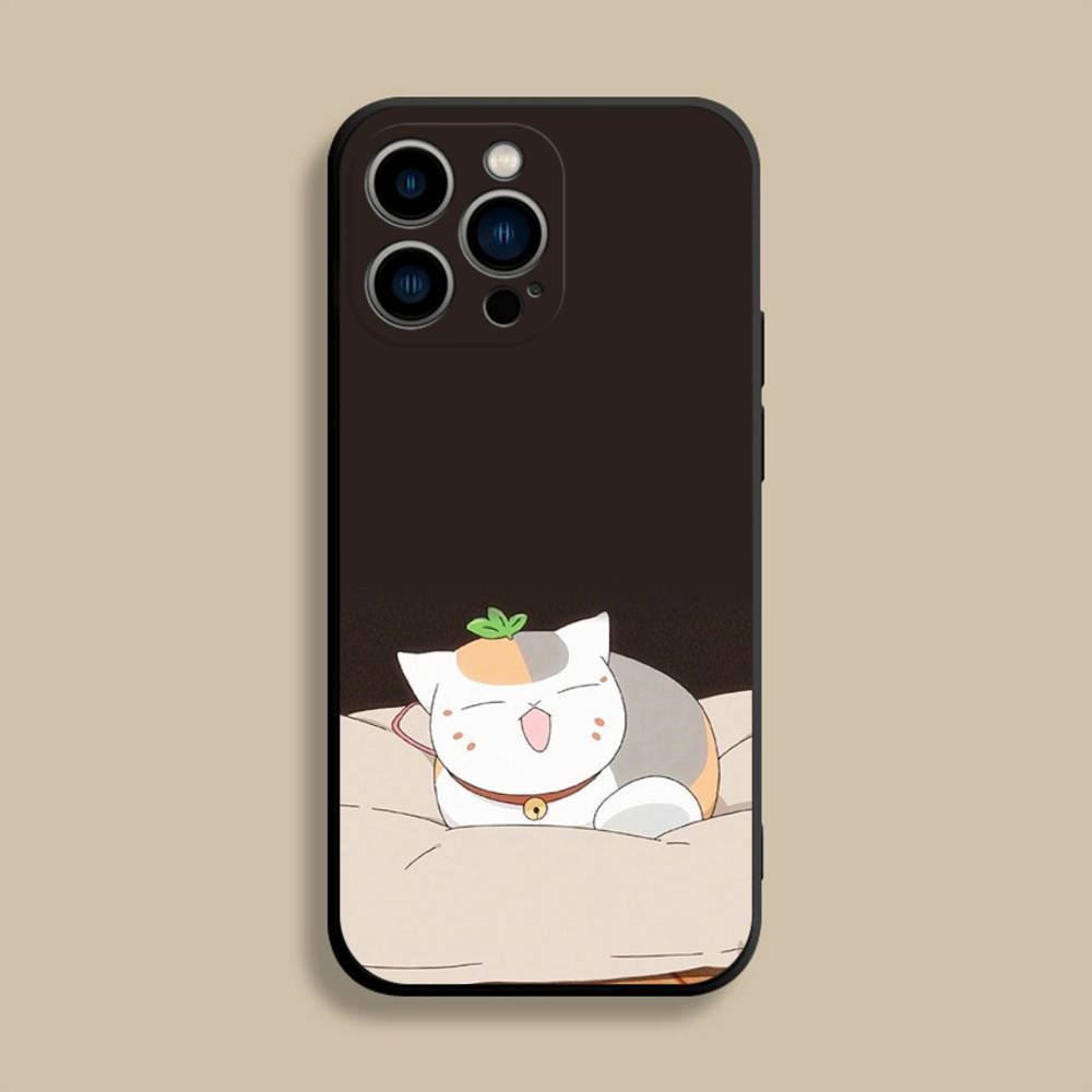 Сенсей Нацумэ юудзинтё Нянко Чехол для телефона для iPhone 17,16,15,14,13,12,Pro,Max,Plus,E,SE4,Air,Mini Черный Мягкий чехол