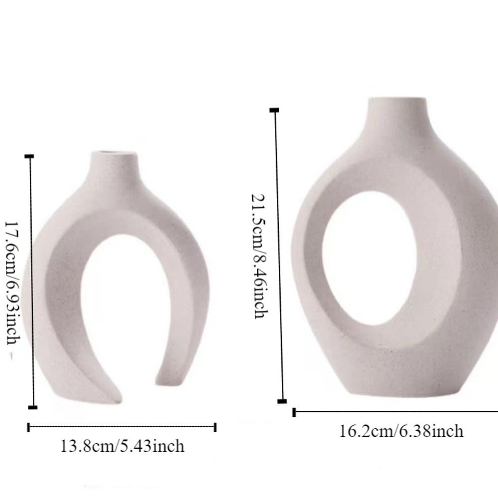 2 pieces/pair Removable Imitation Ceramic Vase Minimalist Vase Set Flower Vases Office
