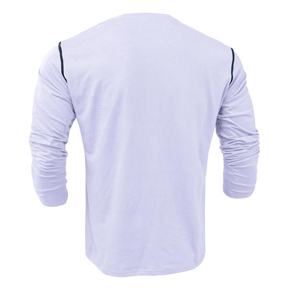 Мужские рубашки на пуговицах с длинными рукавами Хлопковые пуловеры Трикотажные футболки соответствующего цвета Пуговицы Круглый вырез Топы с нагрудными карманами Стильная повседневная мужская одежда