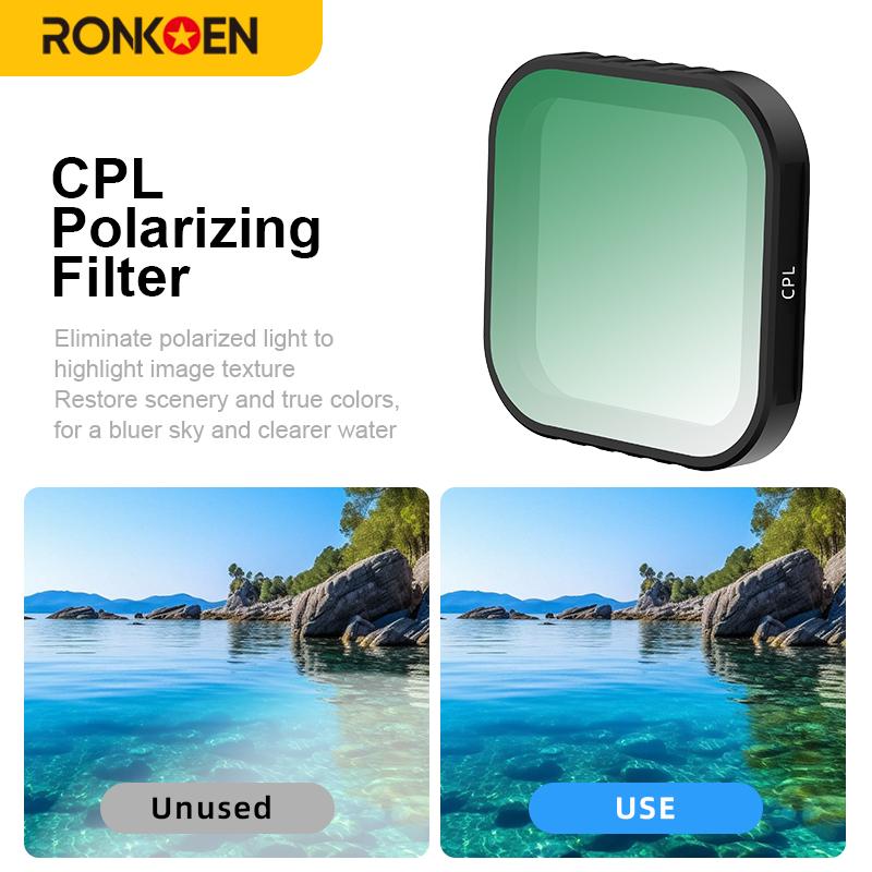 Ronkoen CPL ND8 ND16 ND32 Lens Filter Kit Aluminum Alloy Frame for Insta360 Ace Pro 2 / Ace Pro Camera Lens Accessories