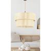 Modern Natural Hazeran Rattan 2-Storey Pendant Chandelier