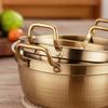 Мини-горшок для сукияки из нержавеющей стали с крышкой - Двойная ручка для Luosifen и лапши быстрого приготовления