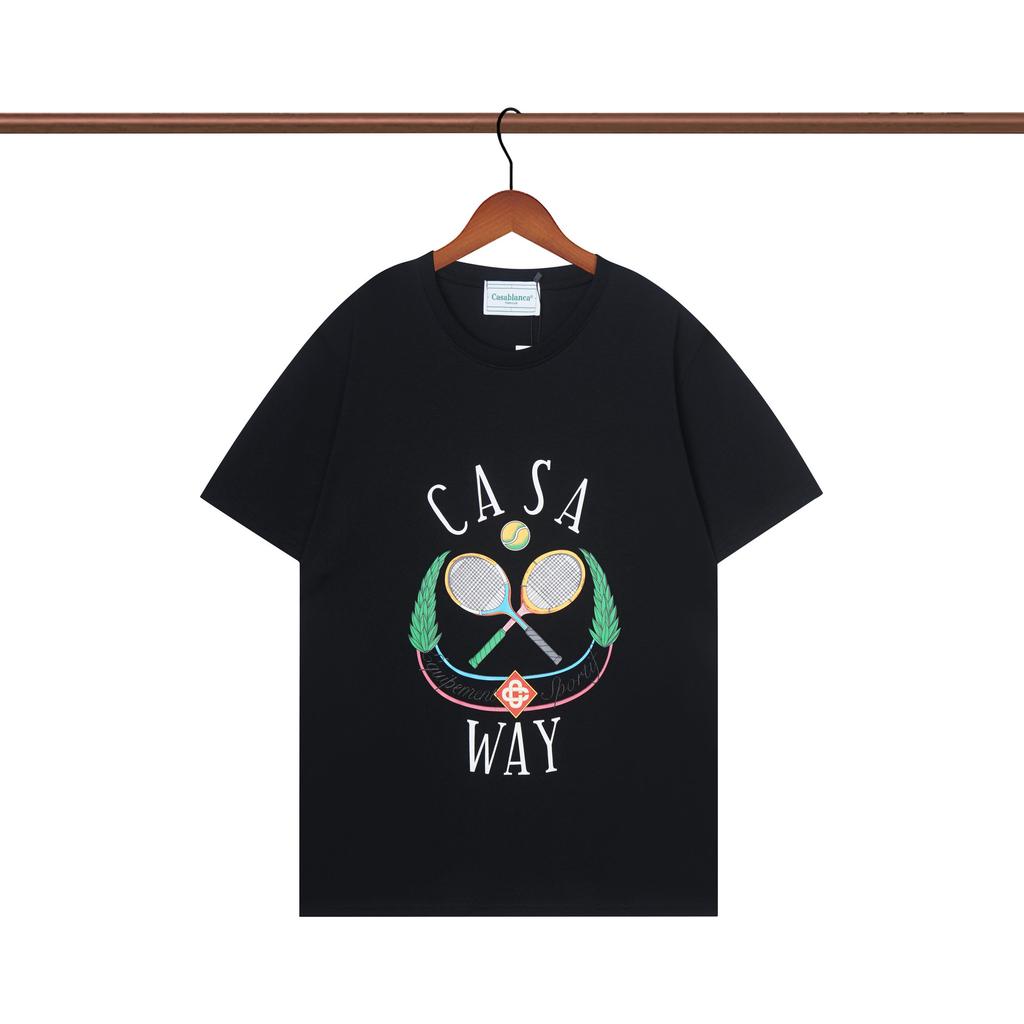 Casablanca 23 spring and summer new fantasy gate starry sky castle casa letter logo short-sleeved couple T-shirt