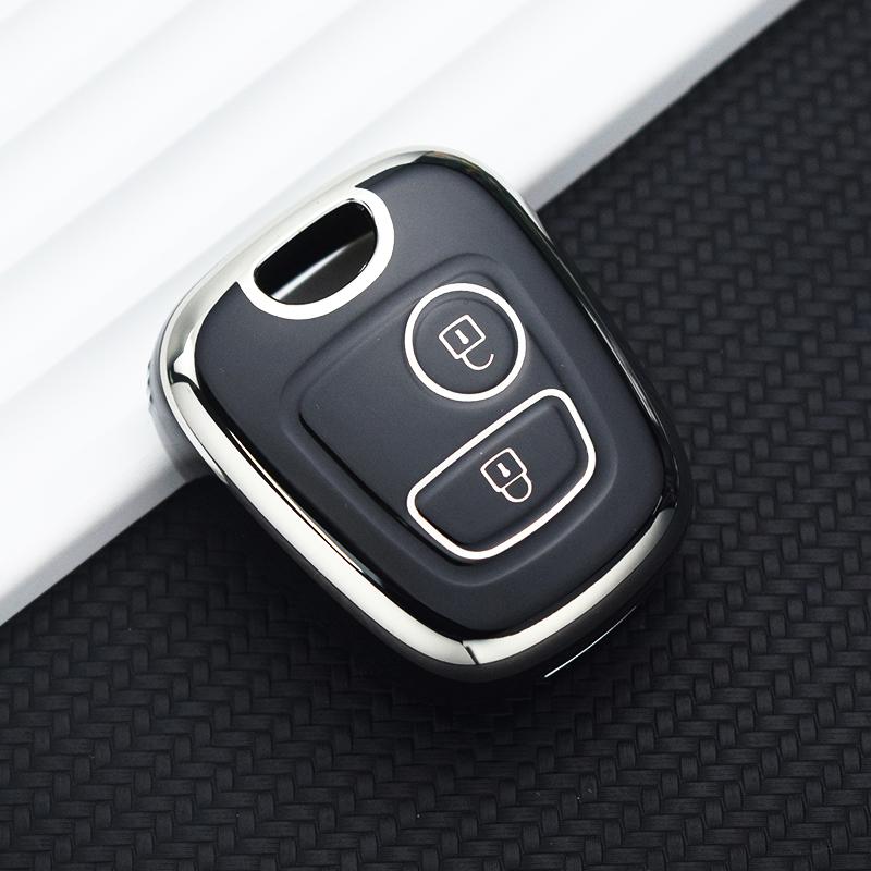 Автомобильный чехол-брелок для Citroen C1 C4 для Peugeot 106 107 206 207 306 307 406 407 из ТПУ, чехол для дистанционного ключа автомобиля, аксессуары