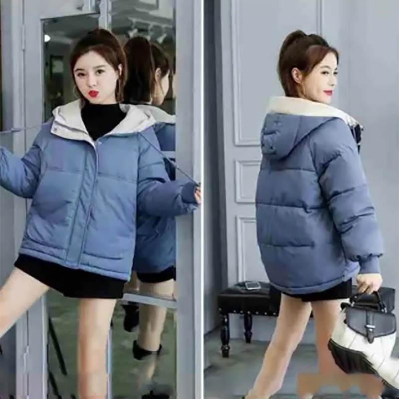Women Down Padded Jacket Female Winter Student Korean Version Short Padded Jacket Loose Thick Jacket Parka Hooded Coat