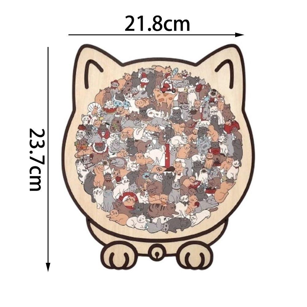 135-piece Cat Wooden Jigsaw Puzzle Macaron Color Animal Cats Decorative
