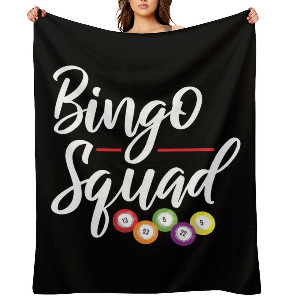 Funny Bingo Squad Throw Blanket Giant Sofa Sofa For Sofa Thin Soft Beds Blankets