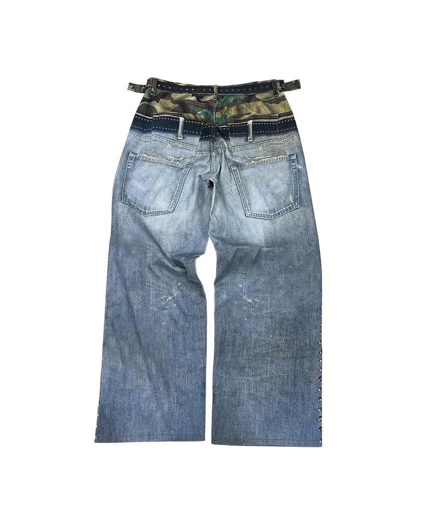 GRAILZ Camo Layered Illusion Denim Pant [Blue]