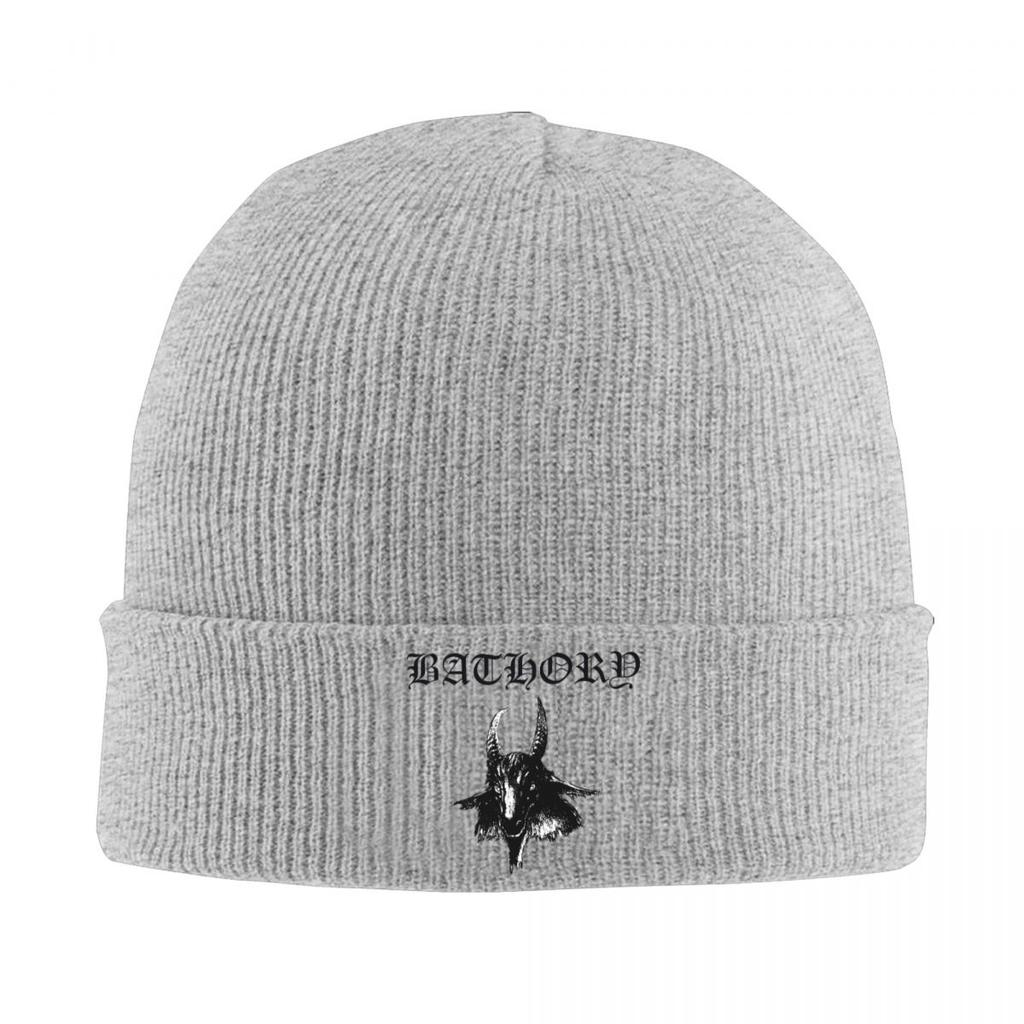 Bathory Logo Warm Knitted Cap Fashion Bonnet Hat Autumn Winter Outdoor Beanies Hats for Unisex Adult