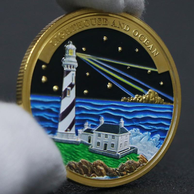 Высокий рельеф, маяк, посеребренные commemorative coins, commemorative medals, coins, craft ornaments
