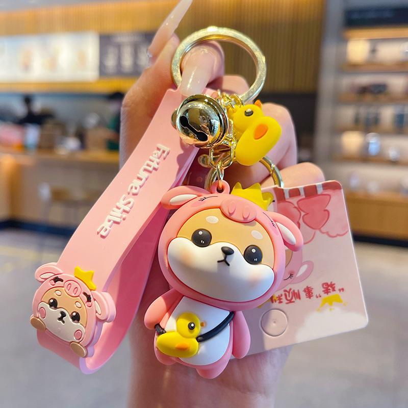 Брелок с изображением кролика Чай из мультфильма, милый кукла Сиба-ину со знаком зодиака, брелок для сумки, подвеска