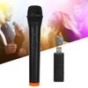 Qiilu Wireless Microphone for Karaoke Handheld VHF USB Receiver Black ABS Plastic Professional Universal