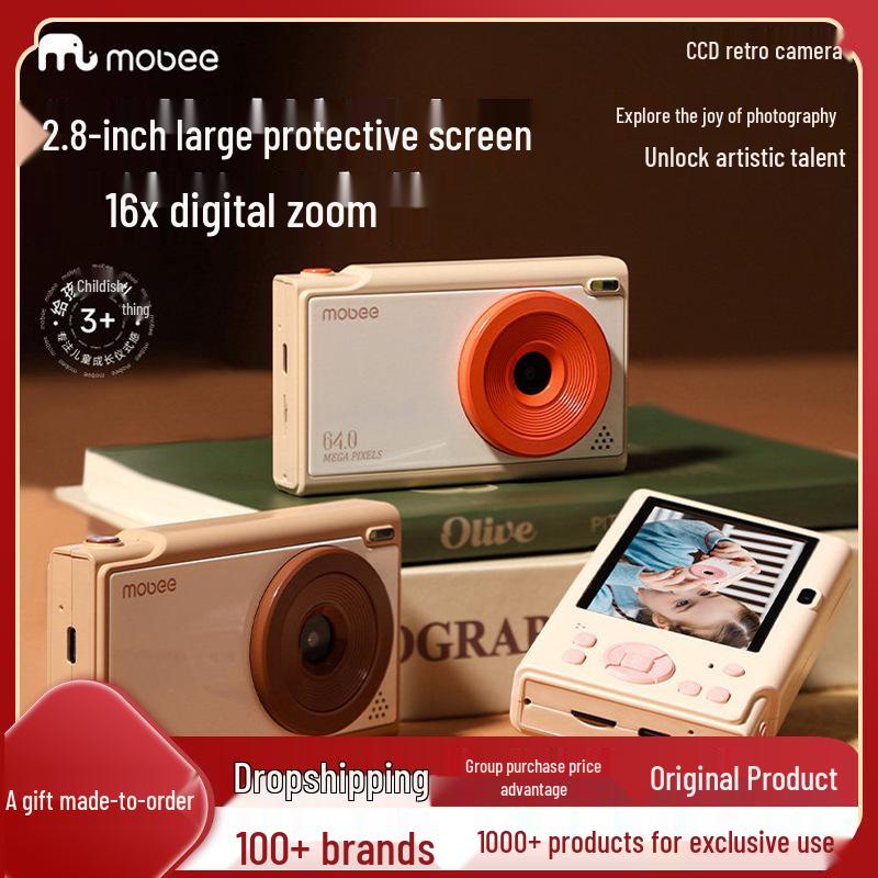 Mobee Retro CCD Цифровая HD-камера для детей – Идеальный игрушечный подарок для мальчиков и девочек.
