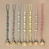 Solid Color Silicone Pacifier Chain Clips Baby Boys Girls Pacifier Gum Chain Bite Music Teeth Grinding Stick Toy Anti Loss Rope
