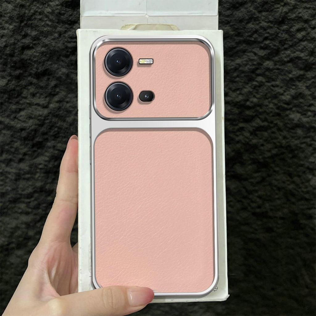 Премиальный кожаный чехол-книжка Executive для Vivo V25e V25 5G с большим окном и защитой объектива