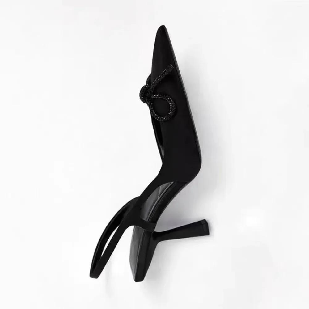 Модные женские туфли с острым носком и тонким каблуком Slingbacks 2024 Летние туфли на каблуке Slip on Женские туфли на высоком каблуке для вечеринок Женские туфли на высоком каблуке Туфли-лодочки