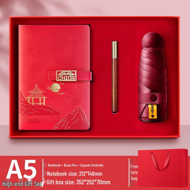 Forbidden City Cultural Notebook & Thermos Gift Set with Custom Logo Pen