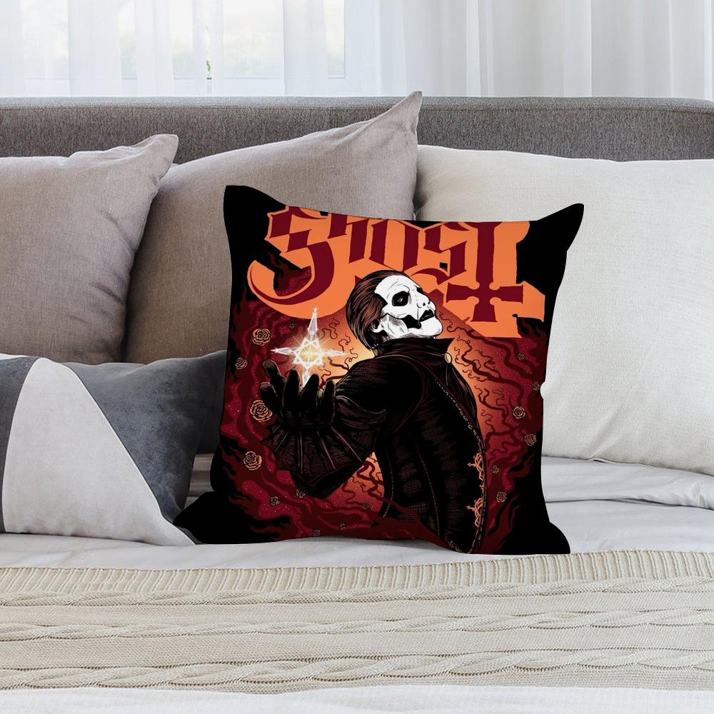 Rock Band Pillow Covers G-GhostS Band Cartoon Pillow Case Short Plush Sofa Decorative Gift Home Double-sided Printing Cushion